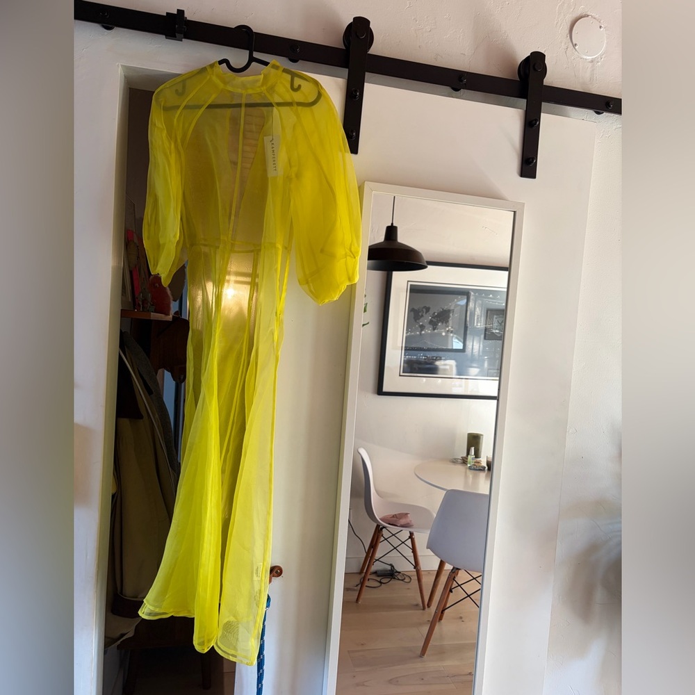 Kamperett Meiere Midi Dress in Chartreuse Size XS BNWT